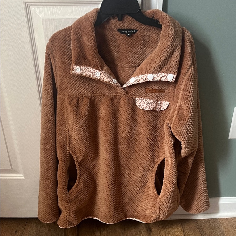 Simply Southern Tan Fleece with Patterned Details